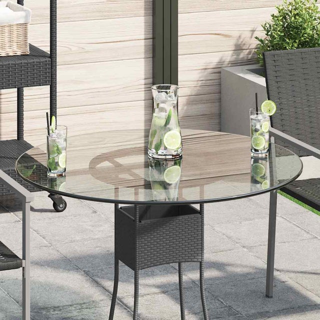 Plateau De Table En Verre Rond - Diamètre 100 Cm, épaisseur 5 Mm - Transparent, Bords Polis - Protection Pour Tables En Bois, Facile à Nettoyer