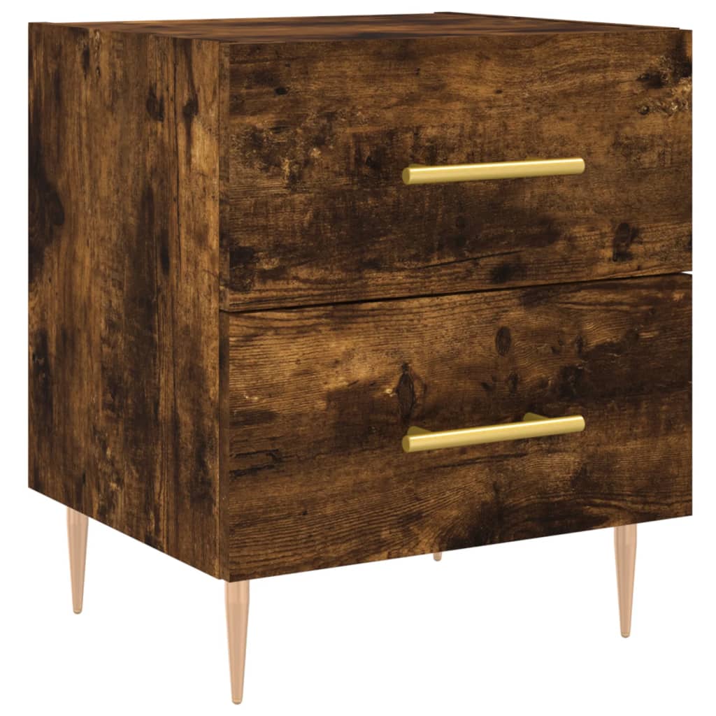 Lot de 2 Tables de chevet，Table d'appoint, Table de nuit pour Salon Chambre chêne fumé 40x35x47,5cm bois d’ingénierie146953 - 5