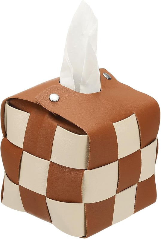 Pokrowiec na pudełko chusteczek higienicznych ze skóry ekologicznej o wymiarach 11,9 cm, dozownik papieru toaletowego do łazienki i biura