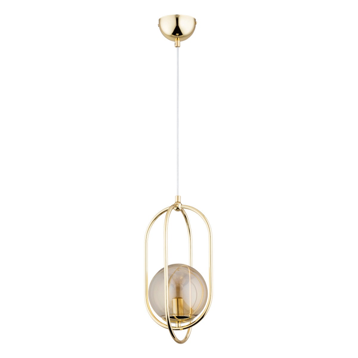 Lampa wisząca Binar złoto-bursztynowy 1xE14x10W wym: 95 x 18,5 x 18,5 cm metal Alfa