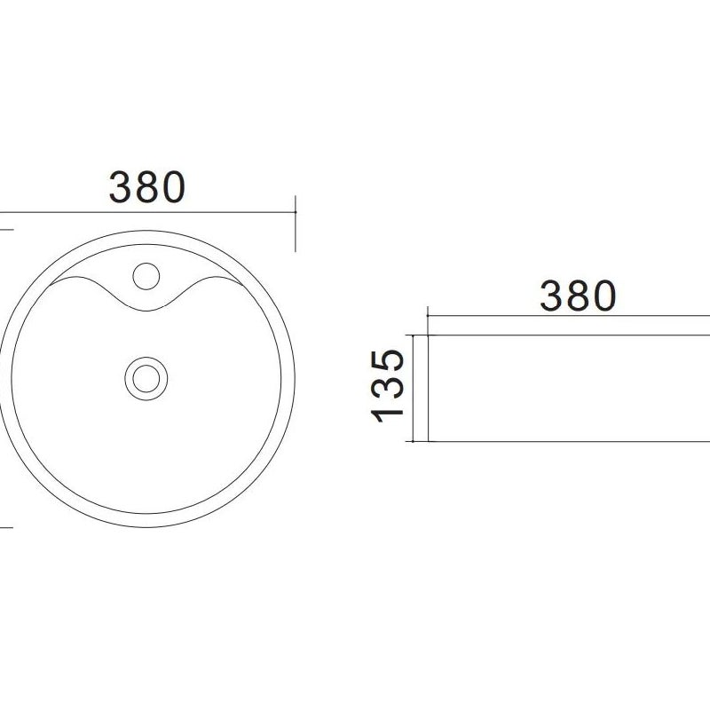 Umywalka nablatowa VESPA 38 cm biała okrągła bez baterii