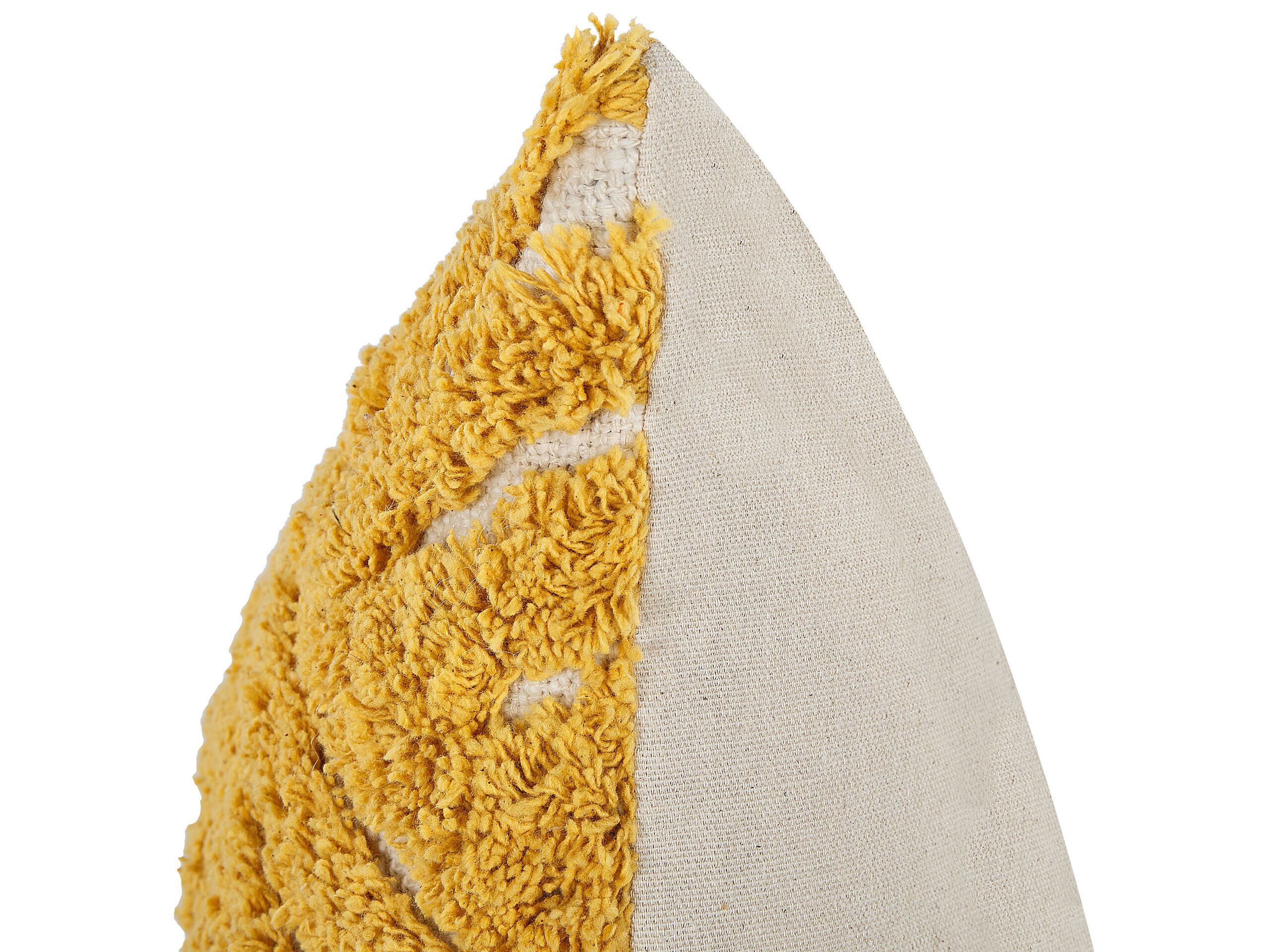 Cuscino decorativo ALCEA Cotone 45 x 45 cm Giallo Trama geometrica - 4