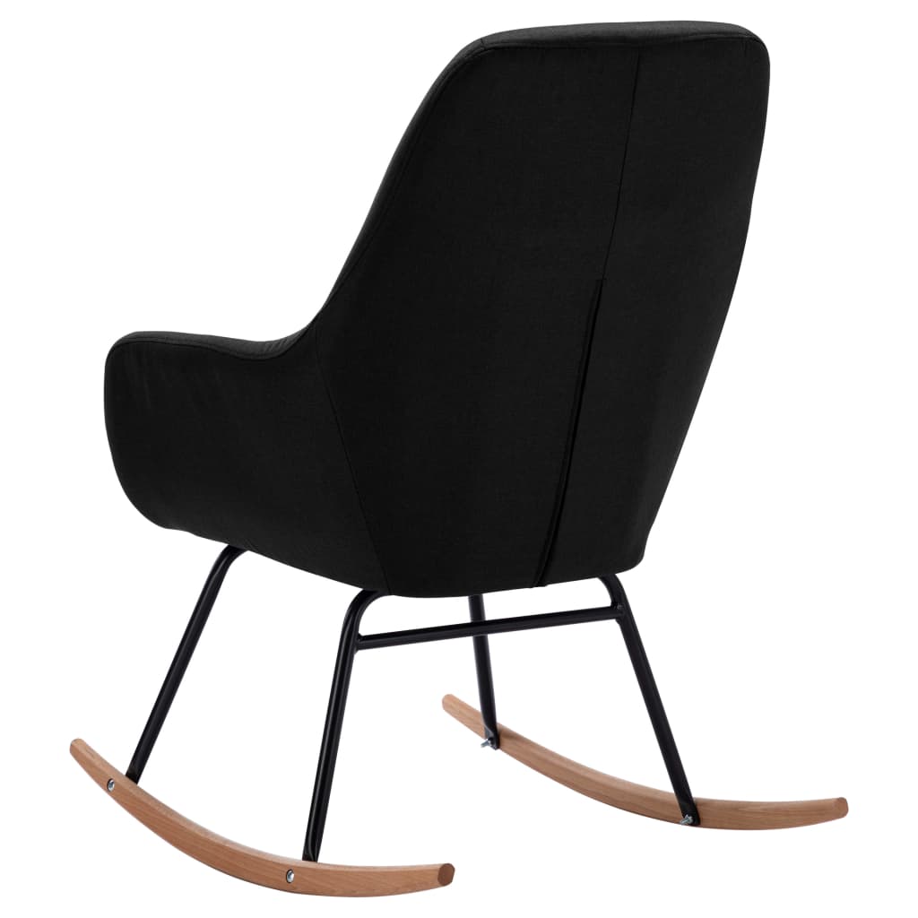 Chaise à bascule | Rocking chair | Fauteuil à bascule Noir Tissu794627 - 5