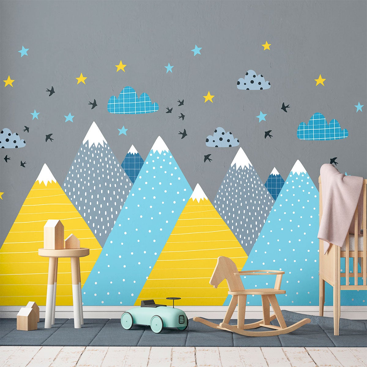 Adesivo bambino di montagna scandinavo kriska - Sticker adesivo - adesivi murali - 120x180cm - 3
