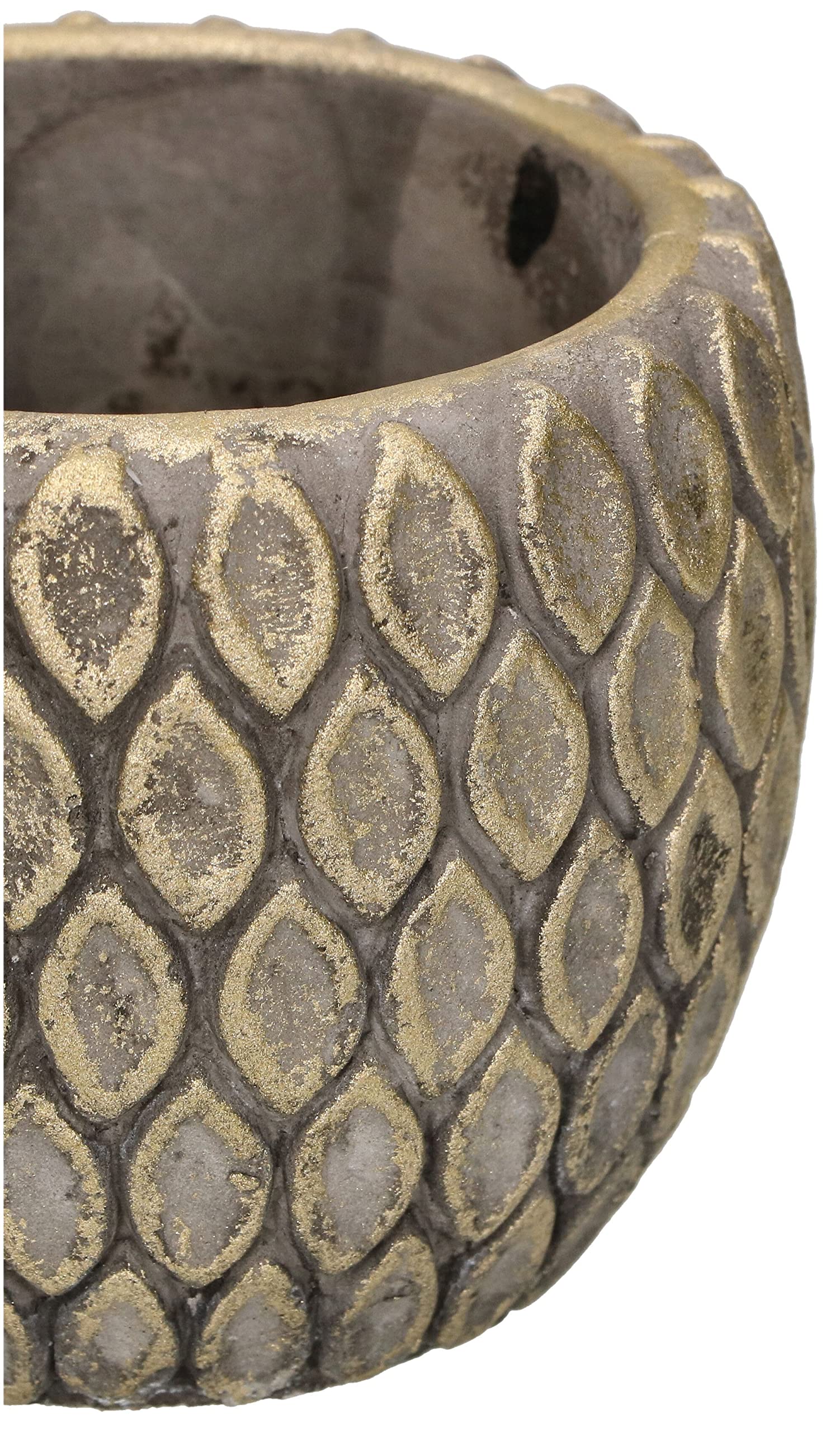 Zestaw 2 szt doniczka osłonka ceramiczna na kwiaty ozdobna beż-brąz ø 14cm - KOTARBAU - 7