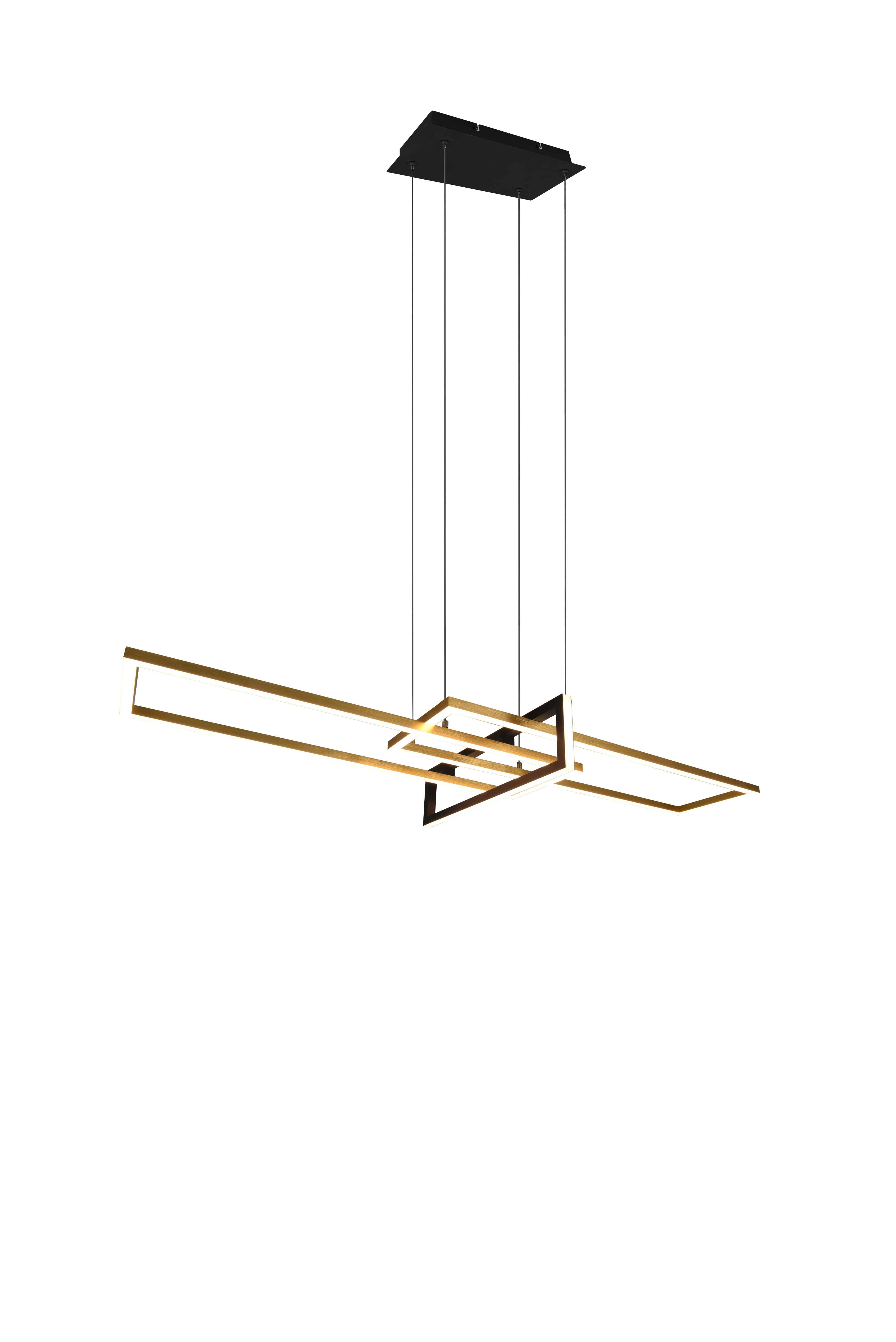 Lampa wisząca LED SALINAS 34W Ciepła biel 4200lm metal złoto-czarna-biała wym:150x110x40cm IP20 Trio