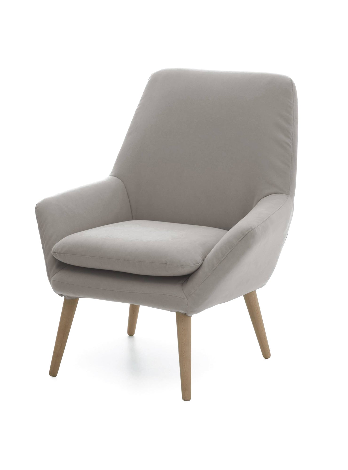Sillón anido, sillón lounge de diseño, 100% made in italy, sillón relax de tejido acolchado, 80x70h95 cm, gris