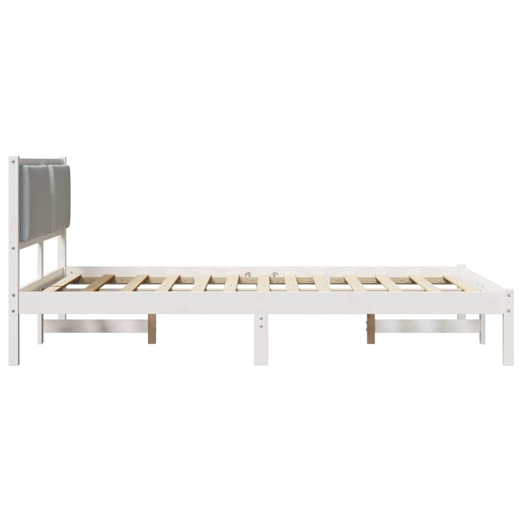Cadre de lit gris clair 140 x 200 cm pin massif - 6
