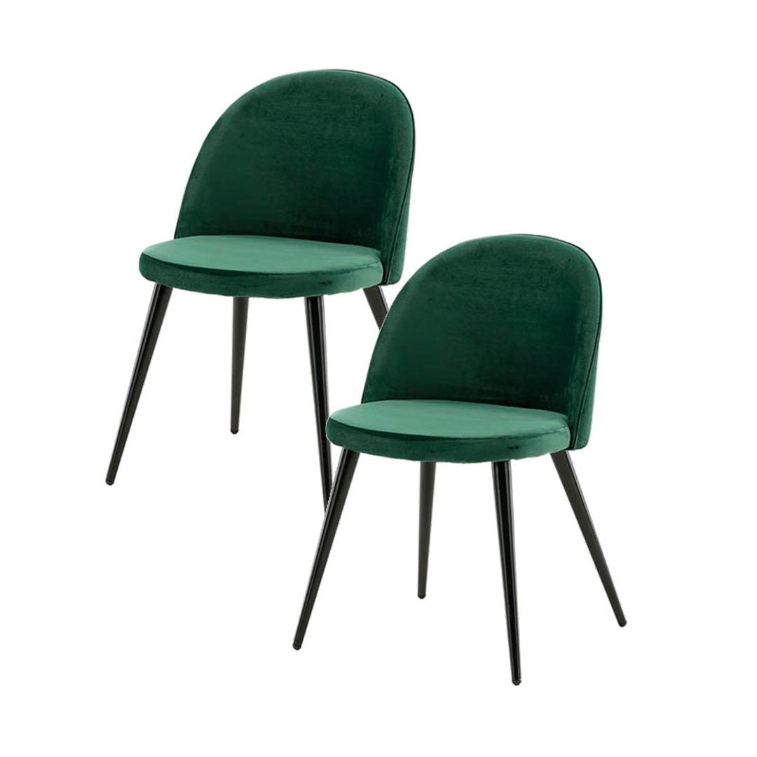 Skagen krzesło stołowe welur zielony,czarny.