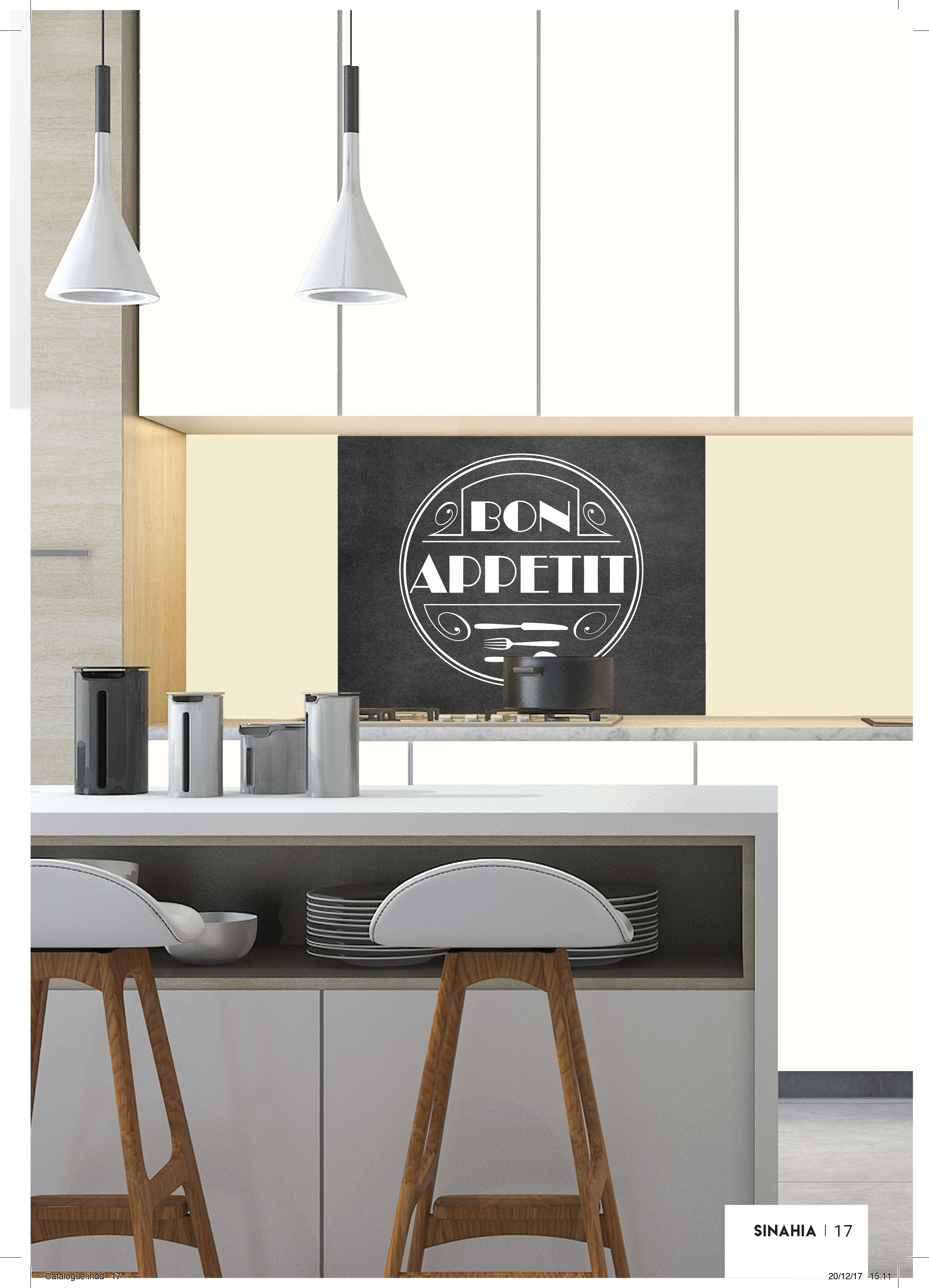 Crédence décorative SINAHIA slogan style bistro 900mmx700mm Ep 6mm verre securit - 4