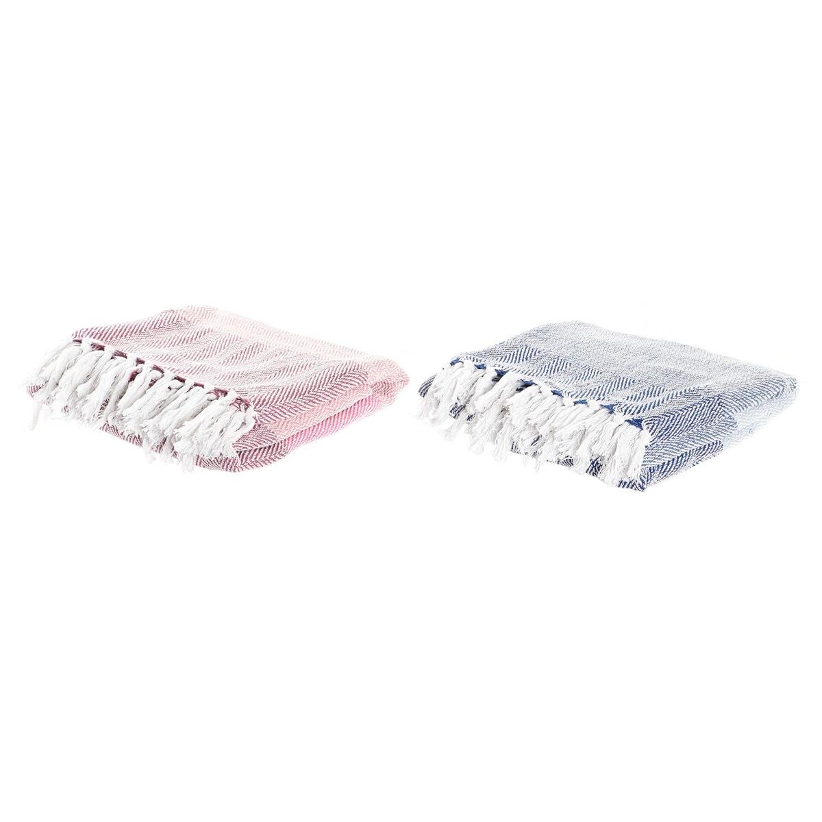 Manta dkd home decor algodón (130 x 170 x 0,5 cm) (2 unidades)