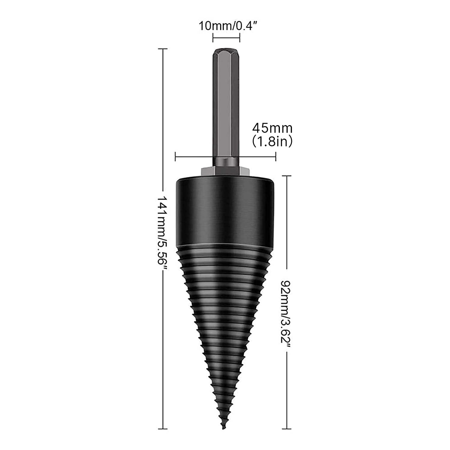 Fendeuse de Bûches 45mm,Fendeuse de bûches, fendeuse à bois perceuse sûre, fendeur de bûches, Fendeur de Bûche pour Fendre du Bois(Hex+Square+Round) - 3