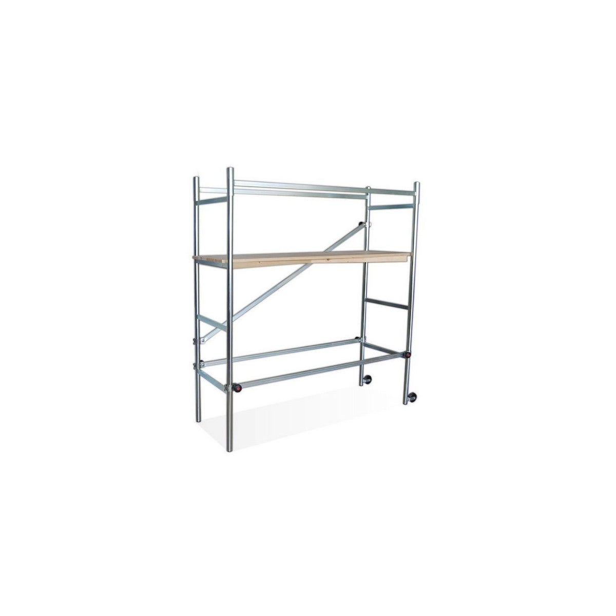 Ponteggio Mobile ProBache Su Ruote - 140x78x135 Cm, 2 Piattaforme, Portata 150 Kg