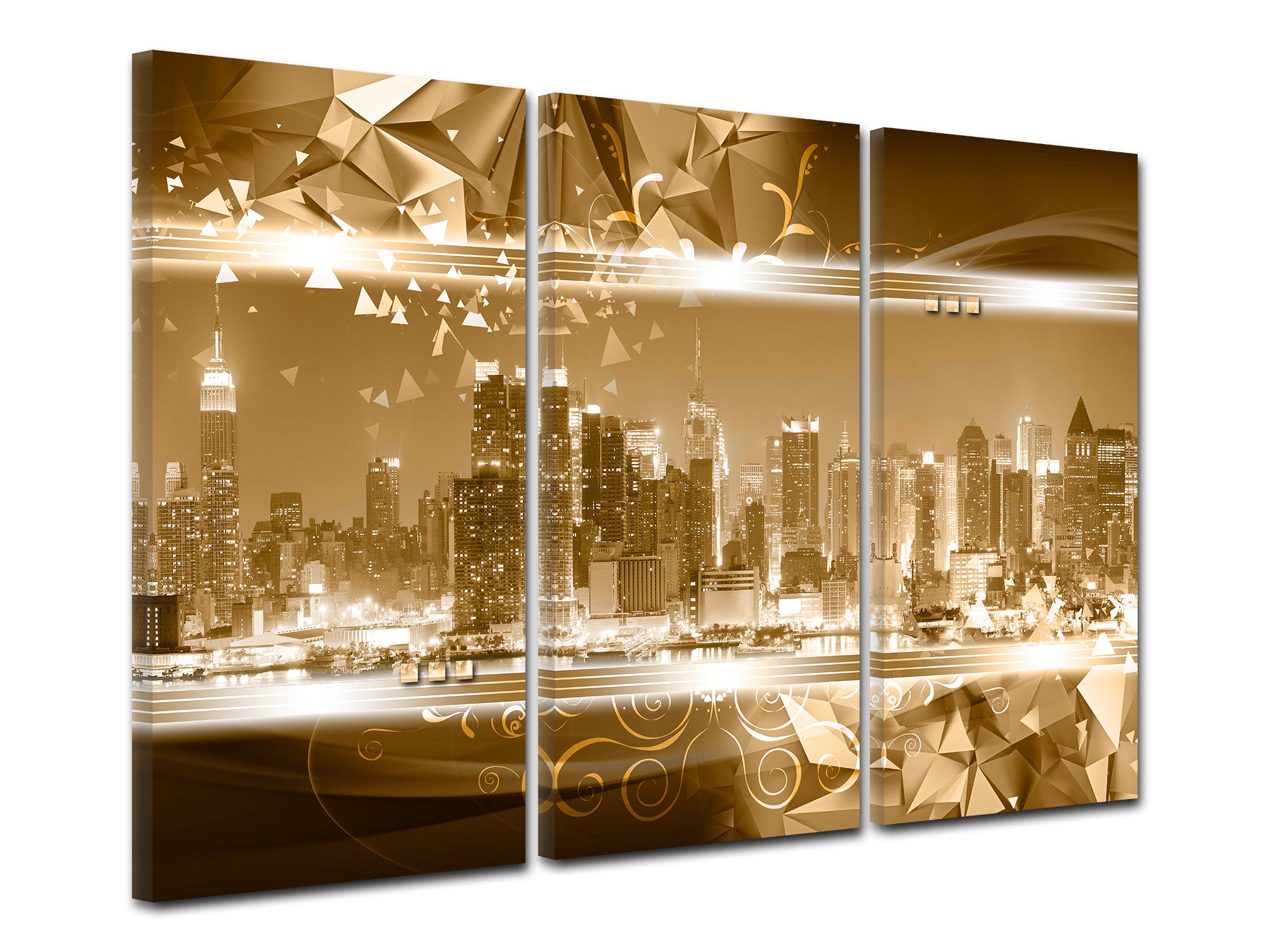 Kit De 5 Tableaux New York Brooklyn à Suspendre – Déco Murale Toile 110x60 Cm