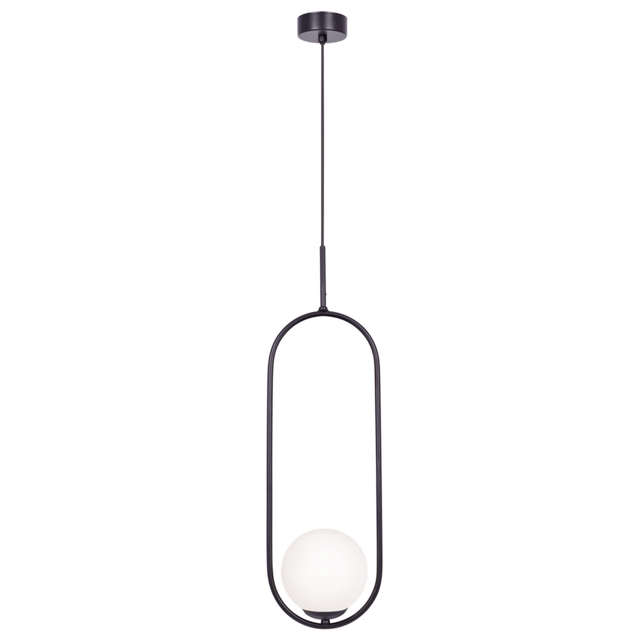 Lampa sufitowa wisząca Parva czarno-biała 1xE14x40W nowoczesna wym: 100 x 18,5 x 14 cm szkło Kaja