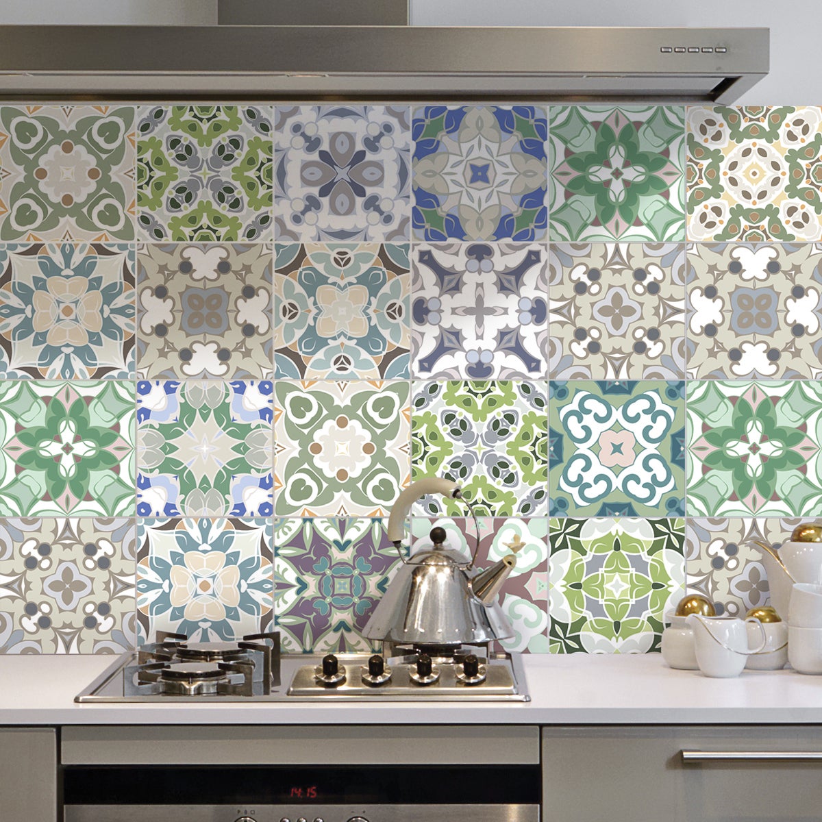 24 vinilos azulejos azulejos biagio - adhesivo de pared - revestimiento sticker mural decorativo - 24stickers10x10cm