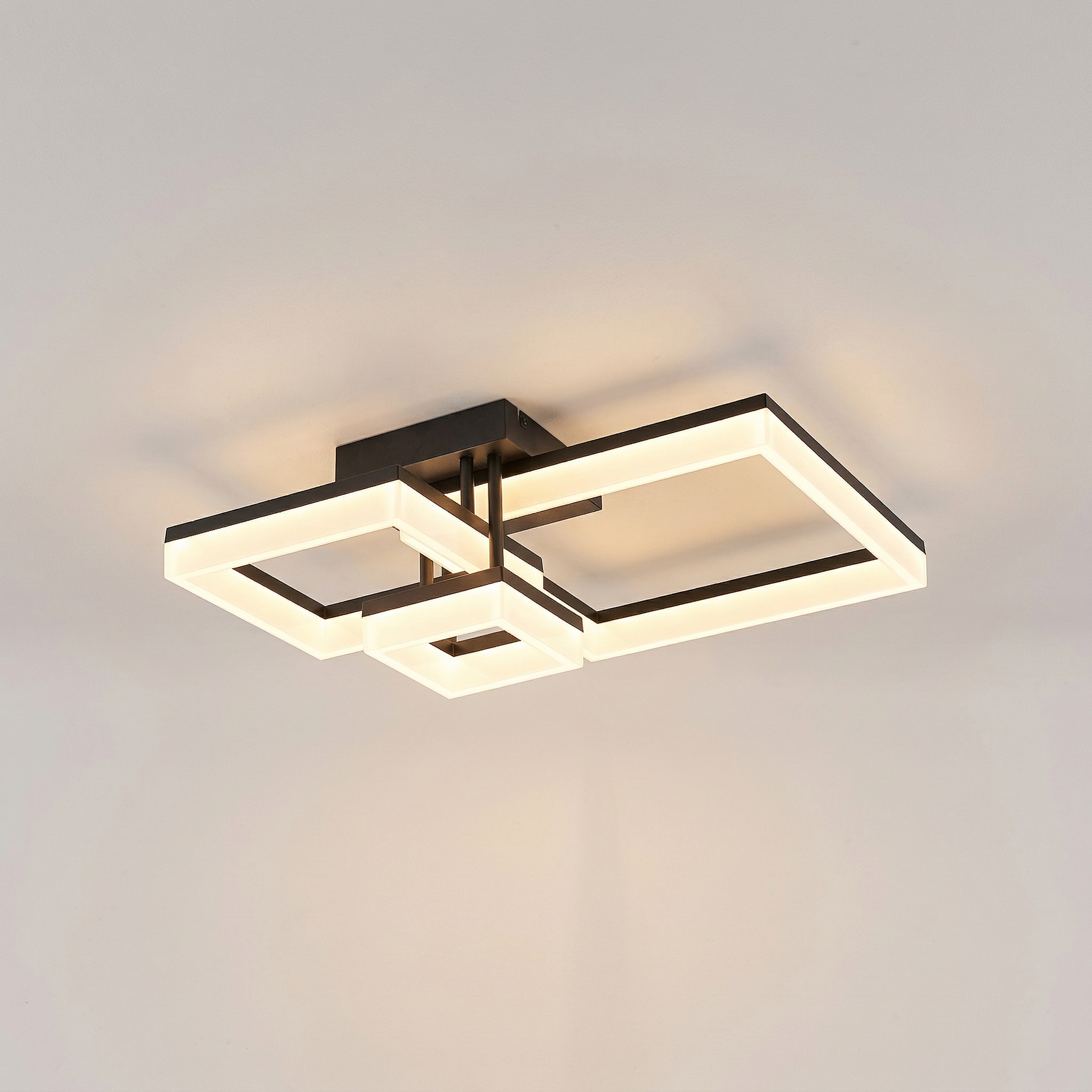 Lampa sufitowa wisząca Amilia czarno-biała LED 22W 3000/4000/6500K 2070lm nowoczesna wym: 18 x 47 x 47 cm metal Rabalux