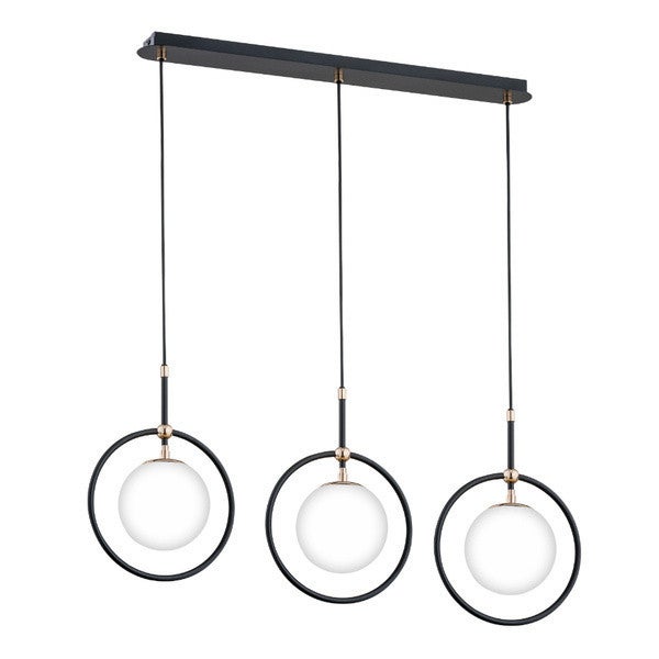 Lampa wisząca Akira czarna-stare złoto 3xE14x10W minimalistyczna wym: 90 x 24 x 80 cm metal Alfa