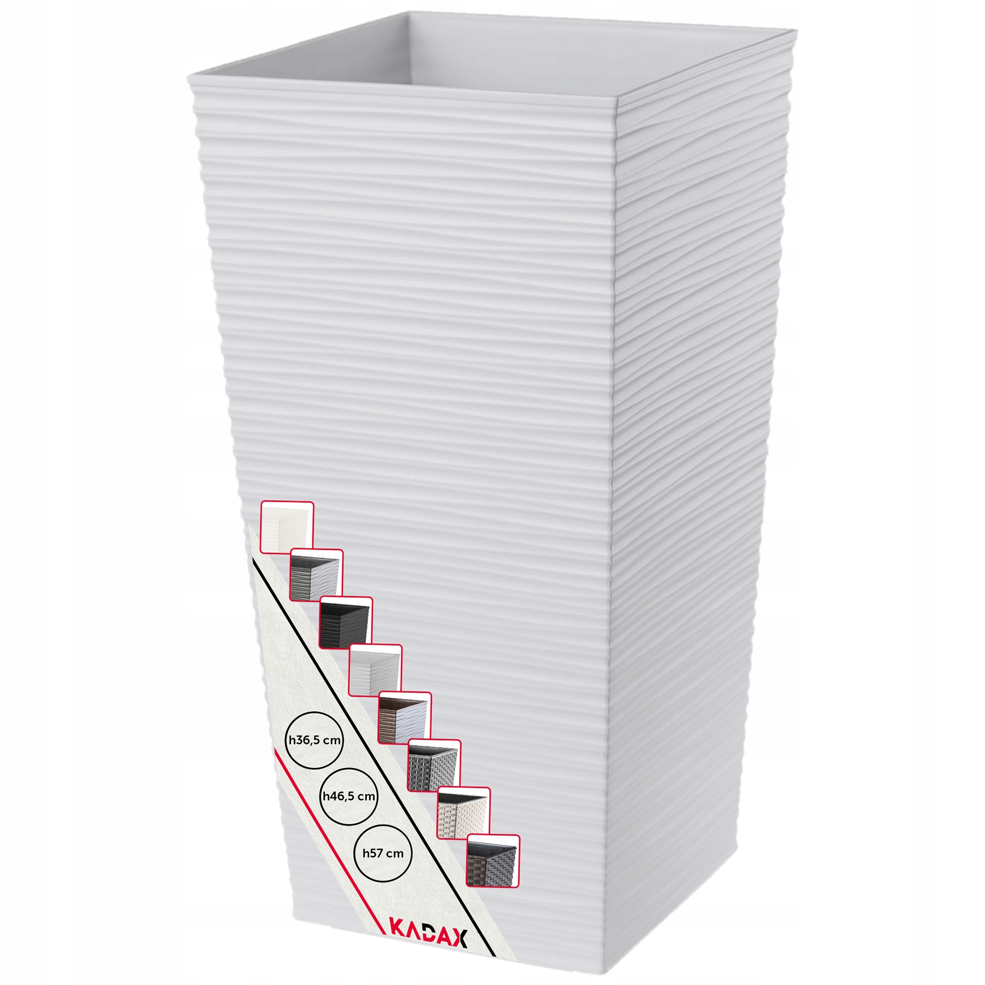 DONICZKA DONICA OGRODOWA + WKŁAD 24x47 cm WYSOKA DUŻA BIAŁA TARAS KWIATY