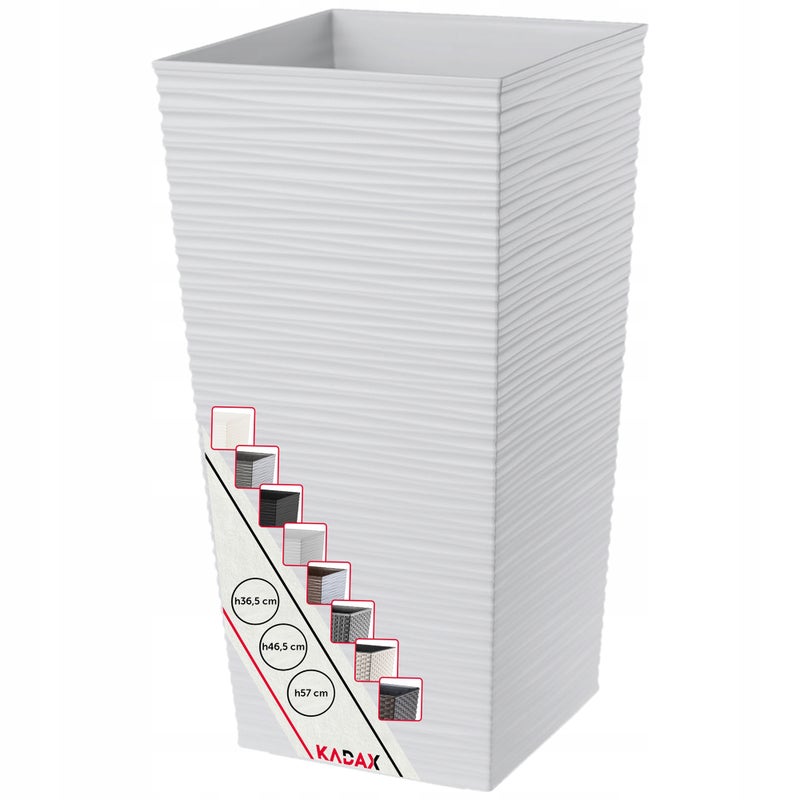 DONICZKA DONICA OGRODOWA + WKŁAD 24x47 cm WYSOKA DUŻA BIAŁA TARAS KWIATY