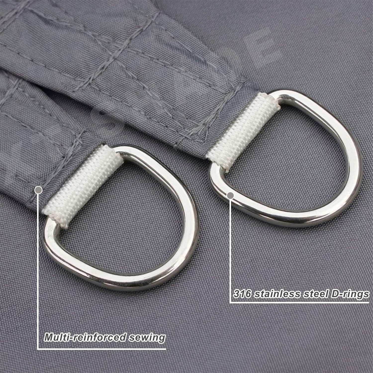 Voile d'ombrage imperméable triangulaire 3x3x3m Protection Rayons UV pour Extérieur Terrasse Patio Jardin-Gris - 3
