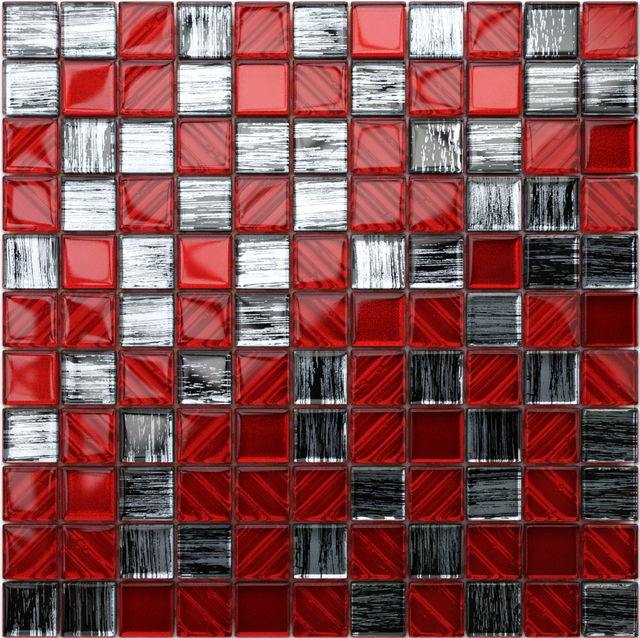 Mosaico per bagno cucina da interno vetro RED JEANS - 30 x 30cm