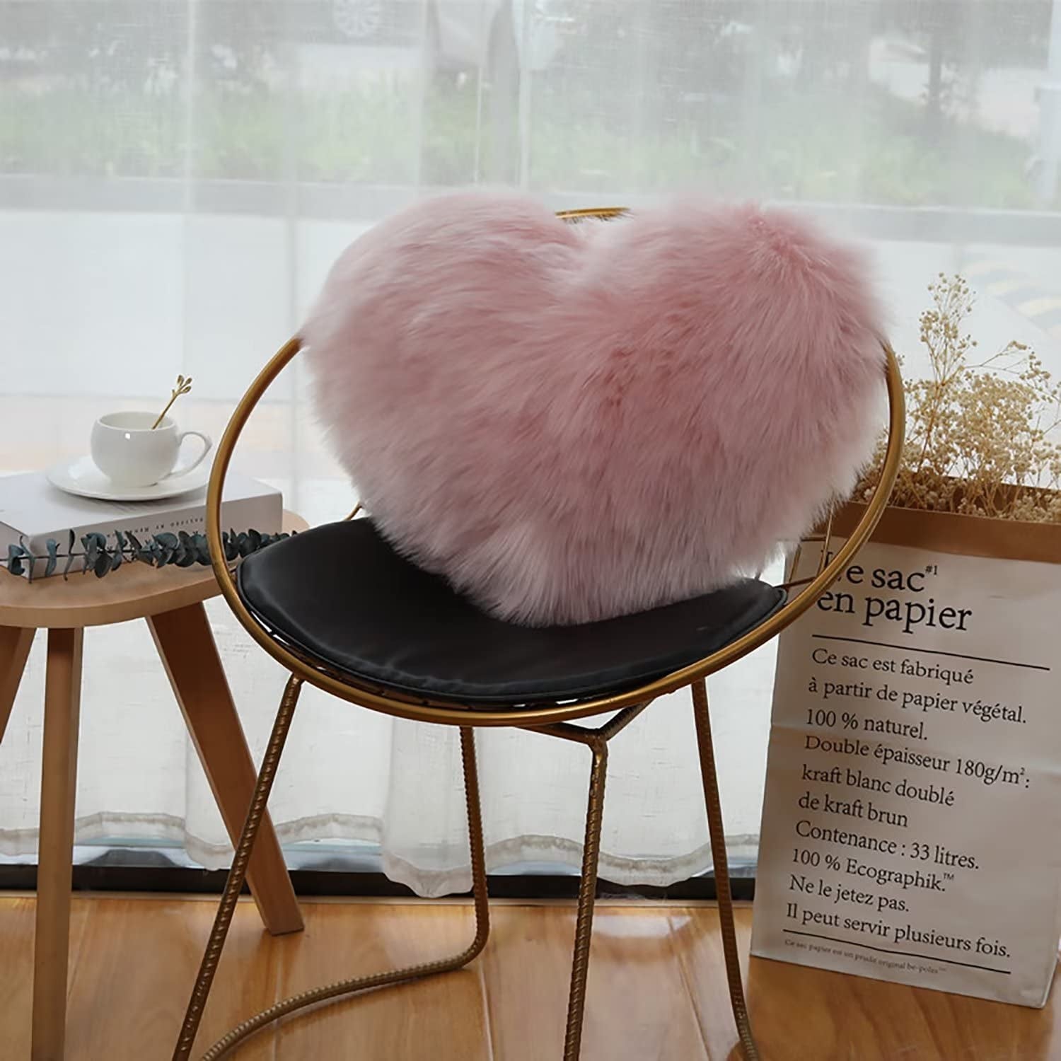 Coussin coeur rose, décoration de la Saint-Valentin, coussin d'amour ...