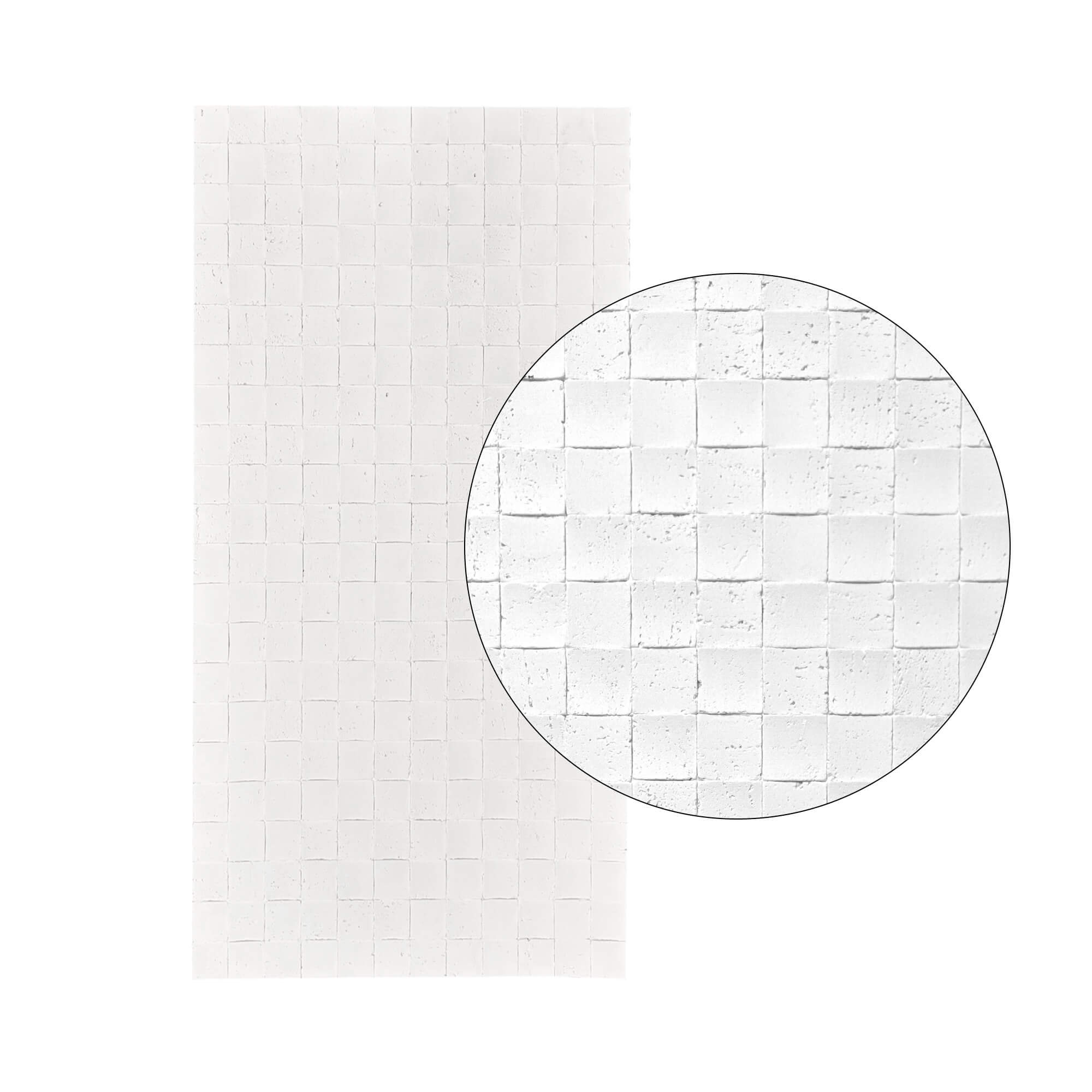 Pack x5 panel mural de piedra flexible natural trieste mosaic blanco 118x58cm (3,42m²) revestimiento pared impermeable