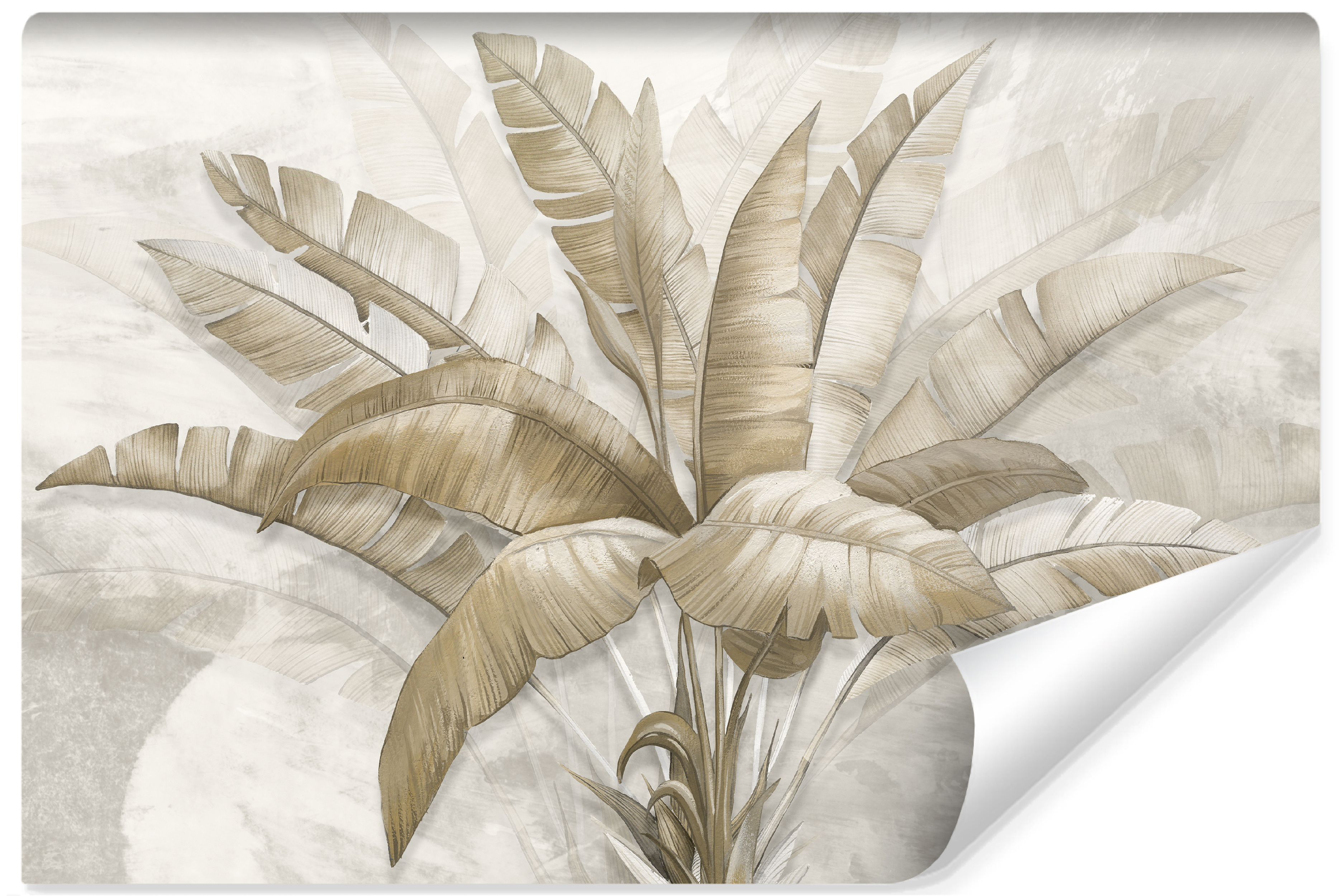 Vlieseline papier peint photo pour salon feuilles tropicales plantes rétro 180cm x 120cm