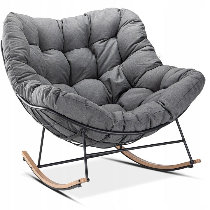 Fotel Focus Garden Ogrodowy Bujany Ronda z miękką Poduszką do Salonu na Balkon Duży 1 szt