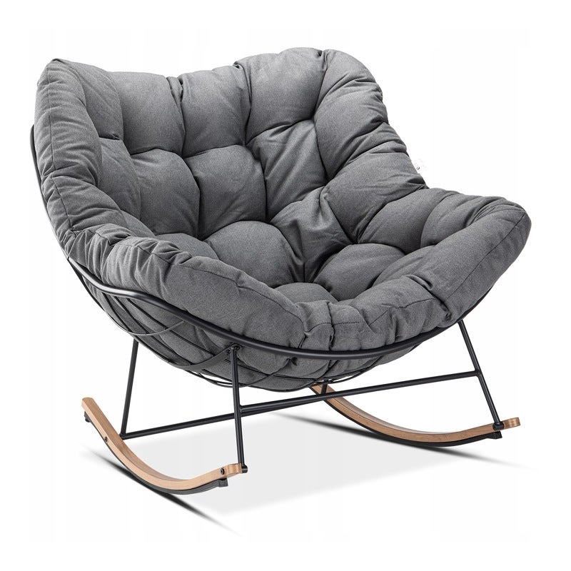 Fotel Focus Garden Ogrodowy Bujany Ronda z miękką Poduszką do Salonu na Balkon Duży 1 szt