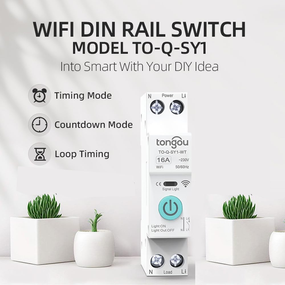 Interrupteur WiFi intelligent, télécommande sans fil pour téléphone portable, fonction de minuterie pour appareils électroménagers (10 A) - 2