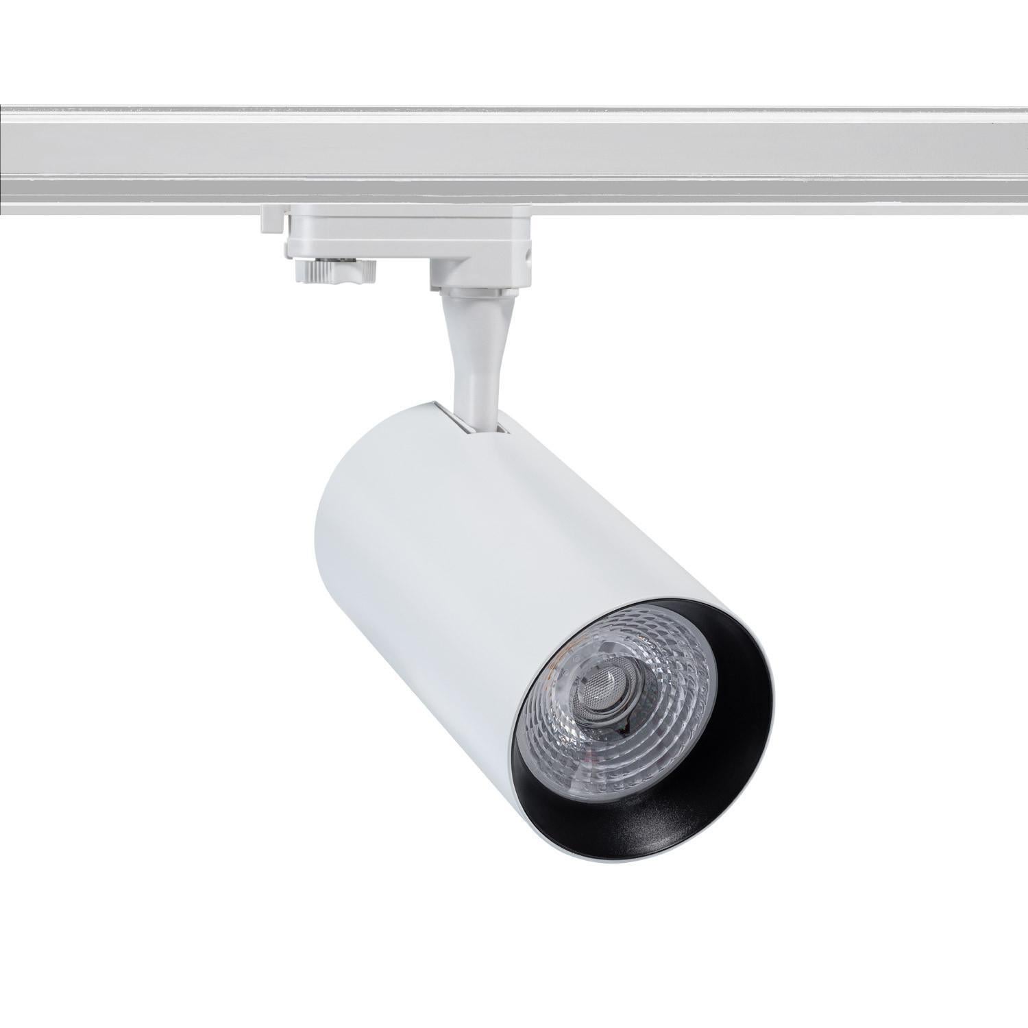 Spot LED sur Rail Triphasé 30W Vulcan Blanc, 5000K Blanc froid ...