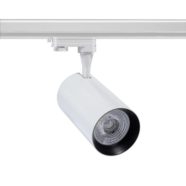 Spot LED sur Rail Triphasé 30W Vulcan Blanc, 5000K Blanc froid ...