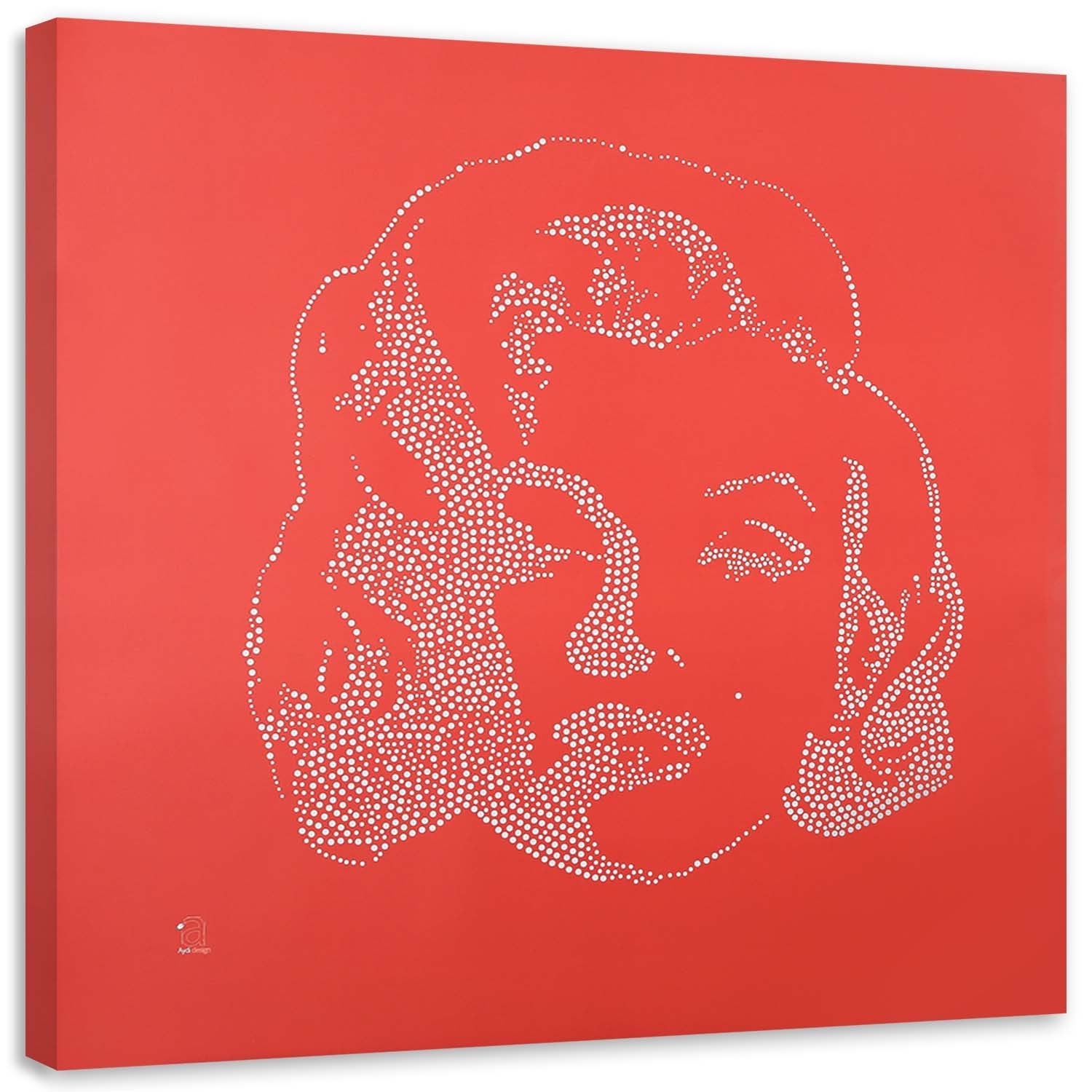 Obraz na płótnie, Postać Marilyn Monroe na czerwonym tle 40x40
