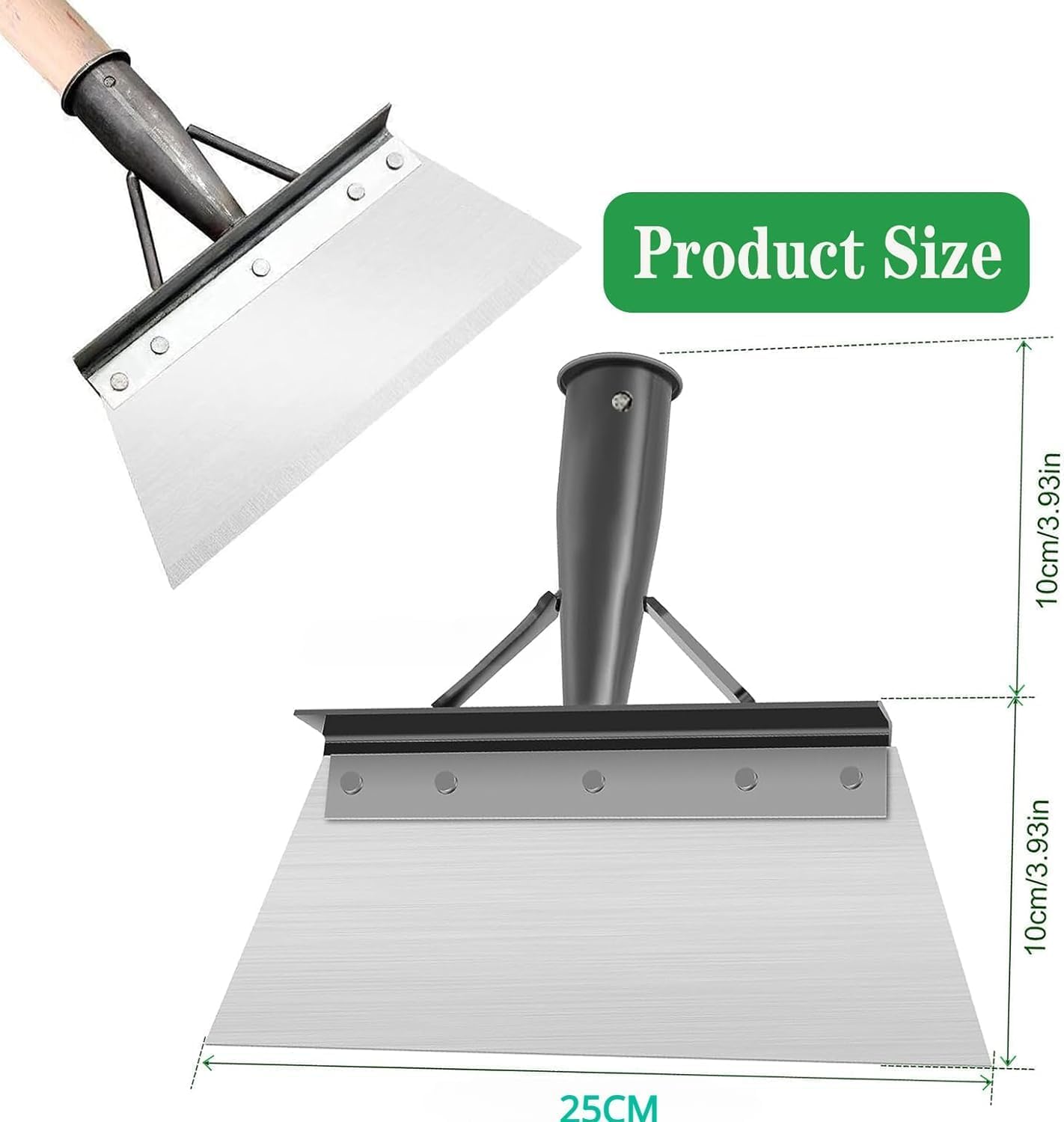 Pelle de Nettoyage multifonctionnelle, Pelle de Nettoyage Multifonction en Acier Inoxydable, grattoir de Jardin pour Mauvaises Herbes et Mousse - 5