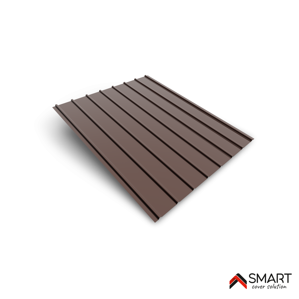 Tôle bac acier - Toiture - Couverture - plaque H12 Coloris Brun Chocolat RALl 8017 Dimensions 1200x910x0.40mm - 4