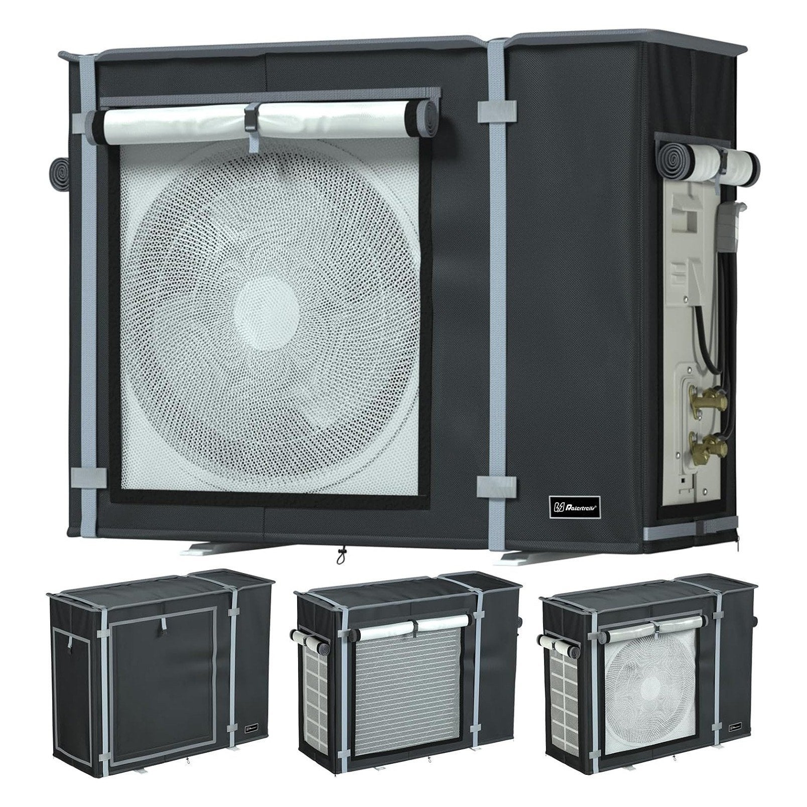 Copertura Impermeabile Per Condizionatore Esterno - Tessuto Oxford Argentato, Anti-Neve, Polvere E Sole, 72x26x57 Cm