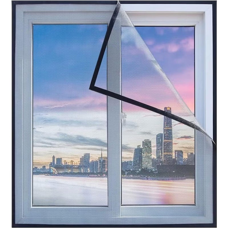 Moskitiera okienna 120x120 cm Samoprzylepna moskitiera okienna przeciw komarom bez wiercenia na balkon, salon lub okno tarasowe