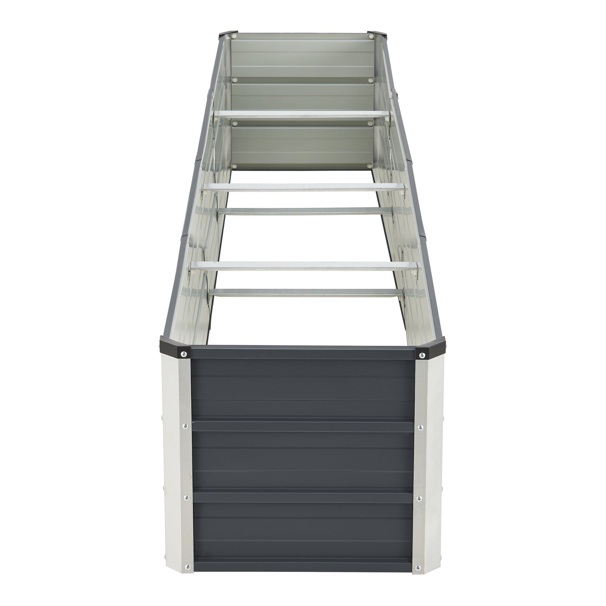 Huerta urbana com 3 divisórias Nijmegen aço 240x47x40cm cinzento antracite [en.casa] - 4