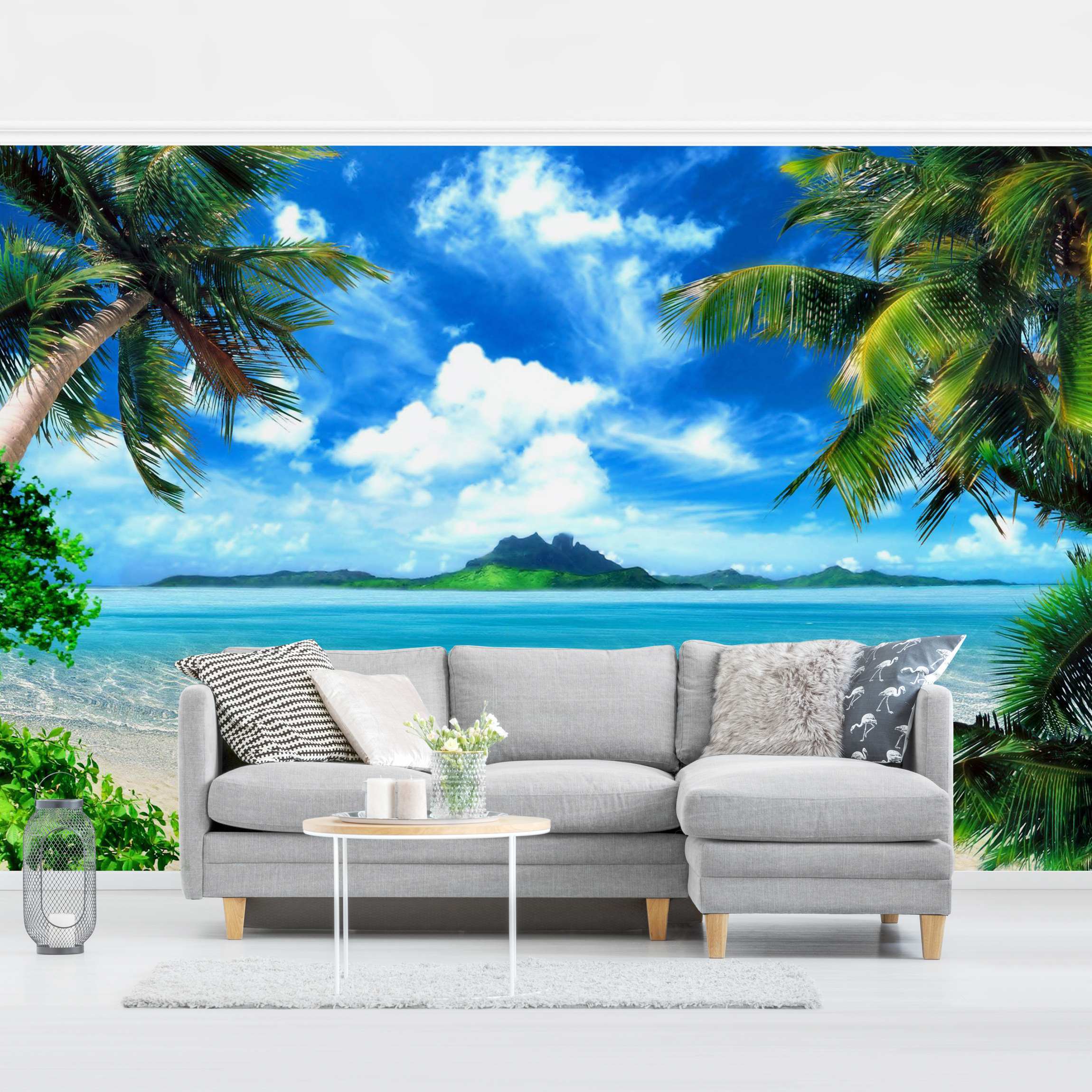 Papel pintado fotomural tropical naturaleza playa 121 - salón dormitorio cocina pasillo - tnt 336 x 225 cm premium