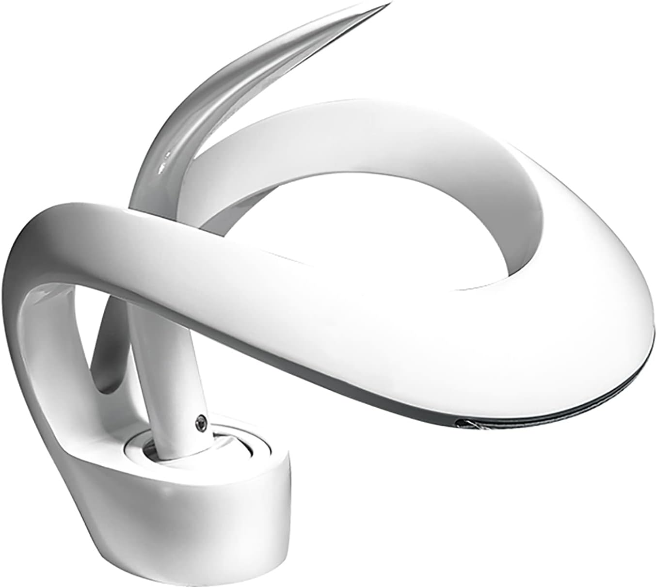 Bateria łazienkowa wodospadowa, regulowana, z mieszaczem wody ciepłej i zimnej, bateria łazienkowa, biała, z wężem wodnym