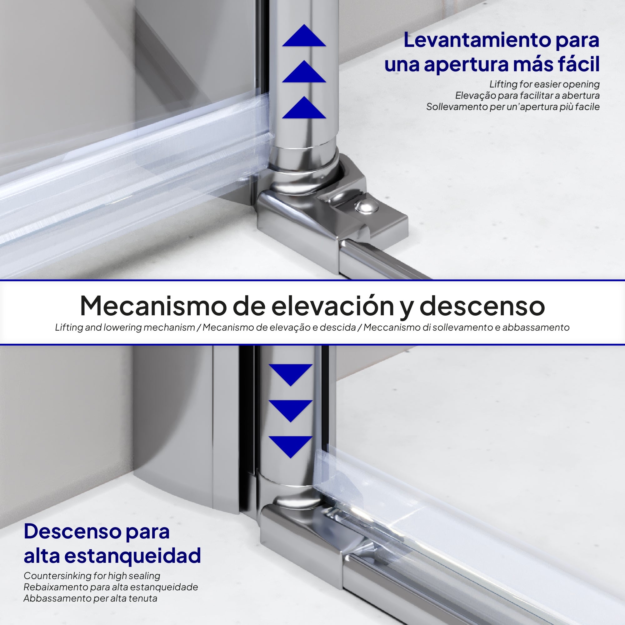 Box Doccia Emma 90x90x180cm, REVERSIBILE, Porte Pieghevoli, Regolazione 88.5-90.5x88.5-90.5cm, Profili Cromati, Vetro Temperato Trasparente 6mm - 5