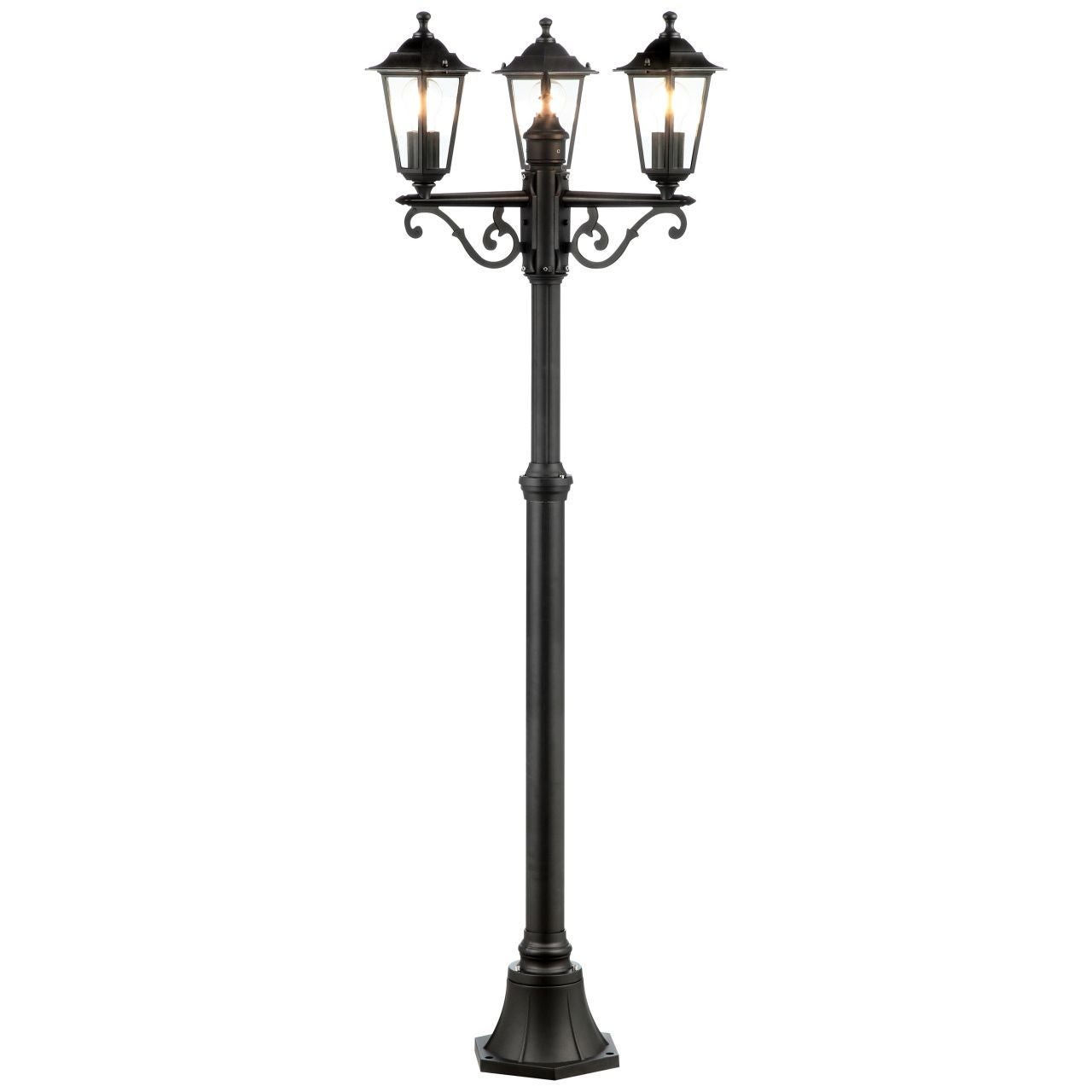 Lampa zewnętrzna Brilliant CARLEEN wysokość 2m, eleganckie czarne wykończenie