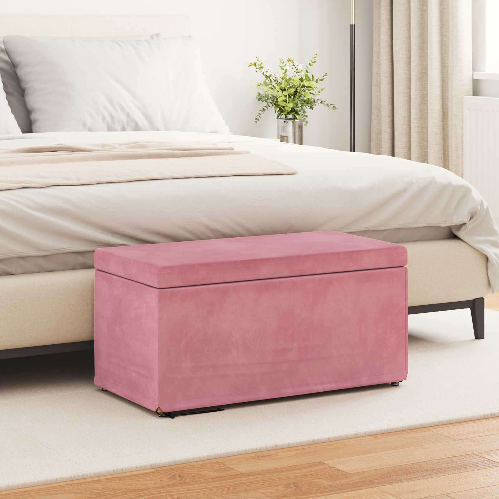 Taburete rosa 81 x 41 x 40 cm terciopelo y madera fabricada vidaxl