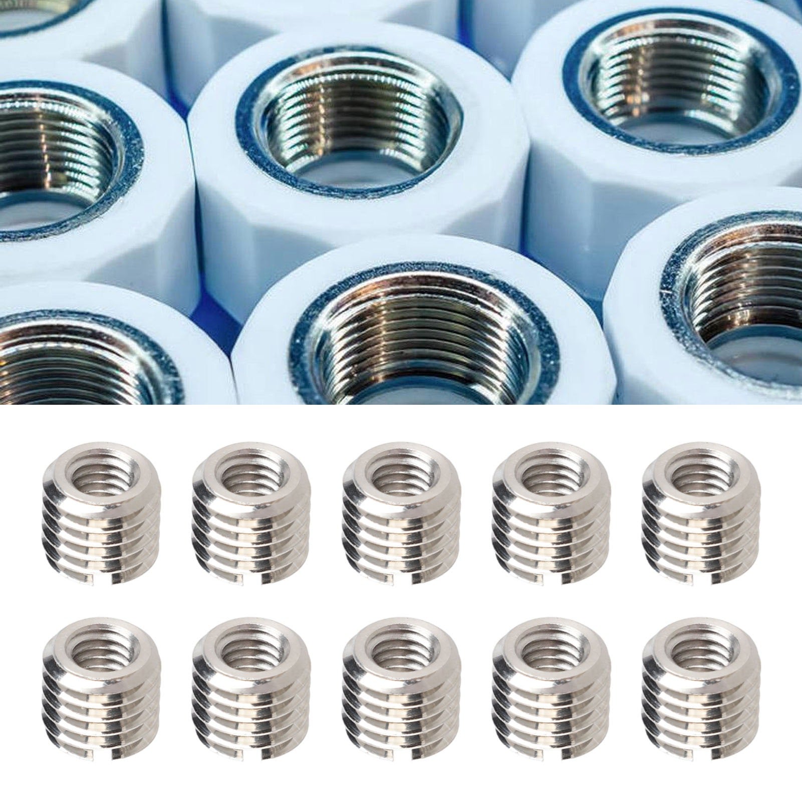 10 pezzi inserti filettati maschio femmina riduttore dado in acciaio inossidabile strumento di riparazione fissaggio - 6