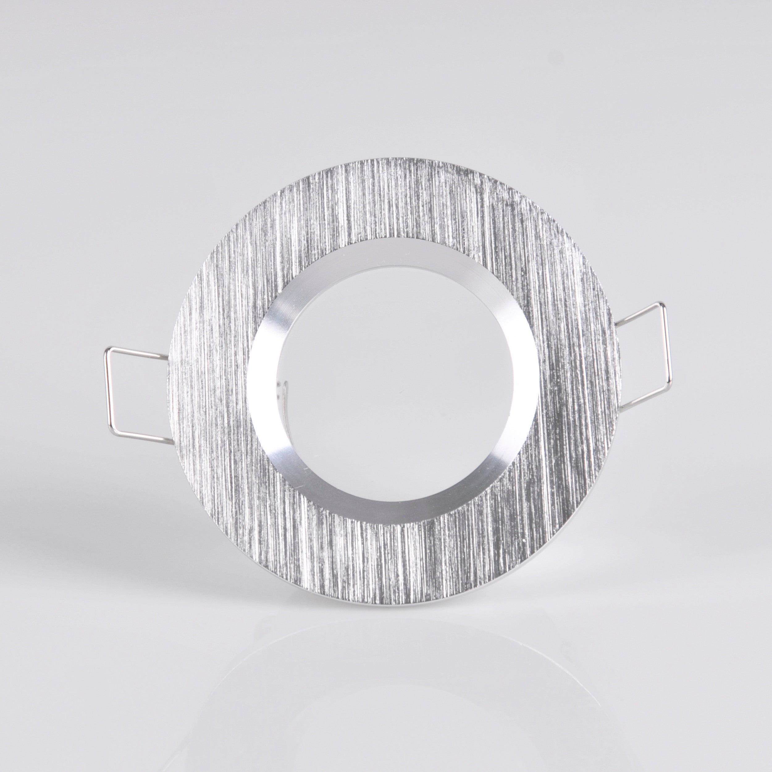 Oprawa sufitowa wpuszczana podtynkowa Boras srebrny szczotkowany 1xMR16x8W okrągła IP44 wym: 4 x 8 x 8 cm aluminium Polux - 2