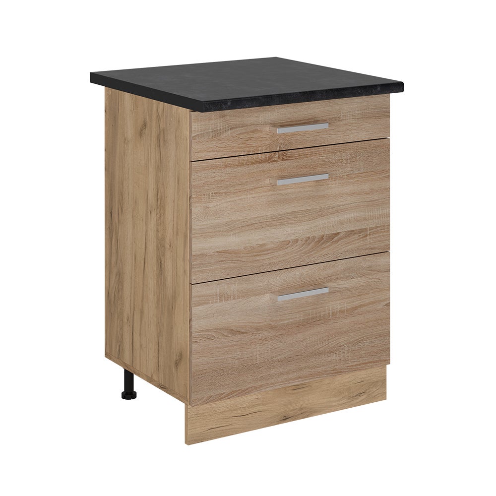 Vicco Szafka dolna do kuchni R-Line, Sonoma, 60 cm z szufladami, BP Antracyt