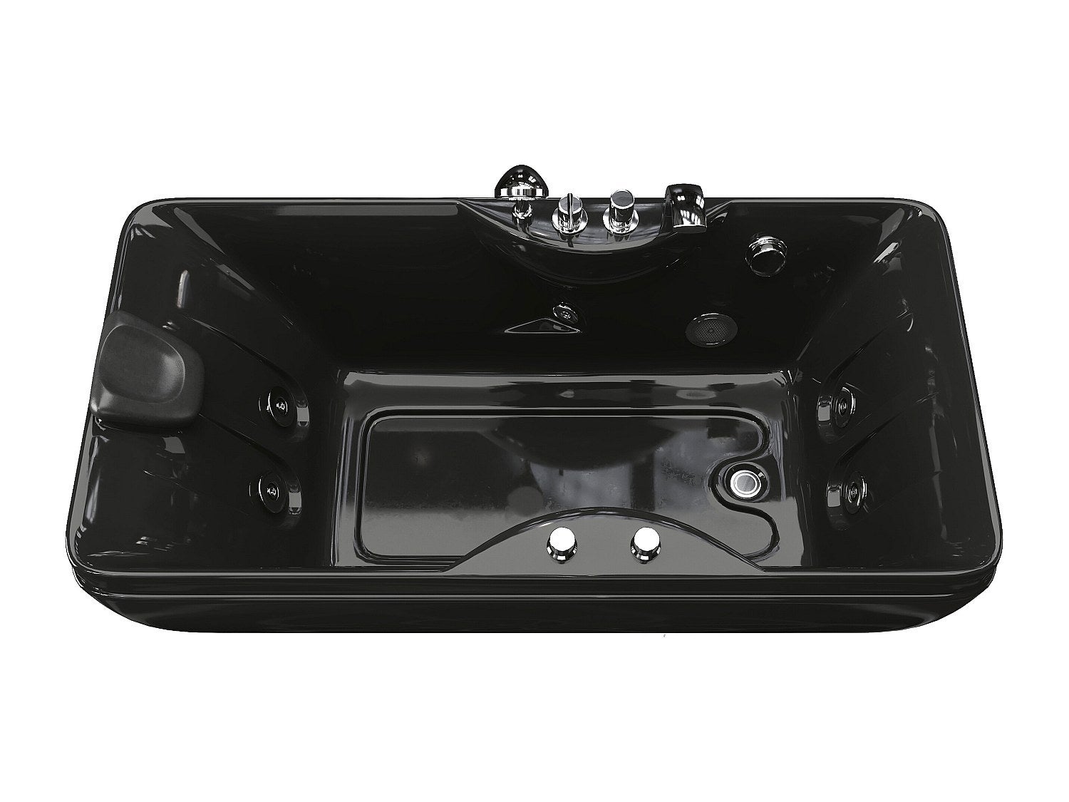 Baignoire balnéo noire - 1 place - 140L - 150 x 75 x 54,5 cm - Angle droit - GAVINO - 3