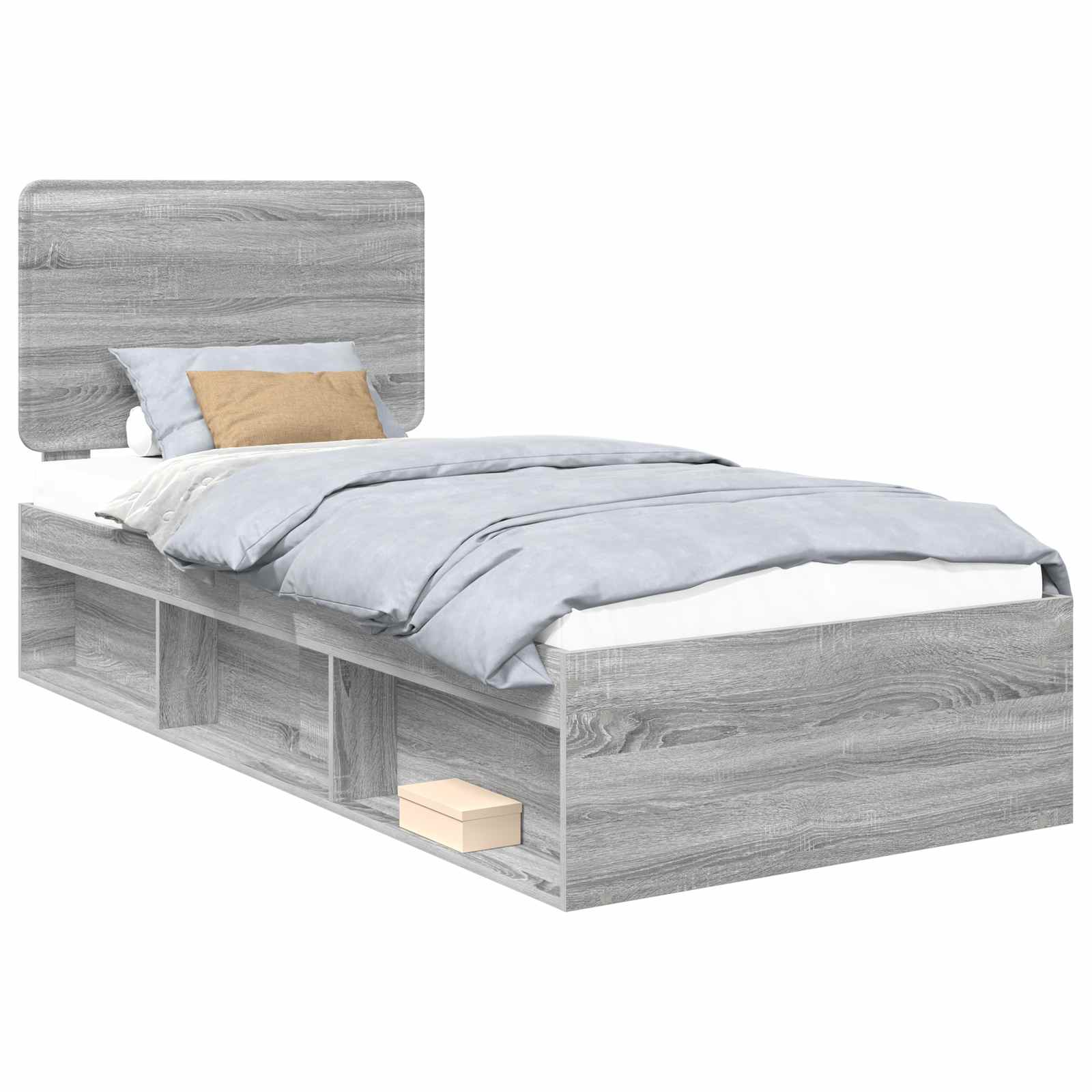 Cadre de lit Gris 90 x 200 cm Bois de pin massif - 2